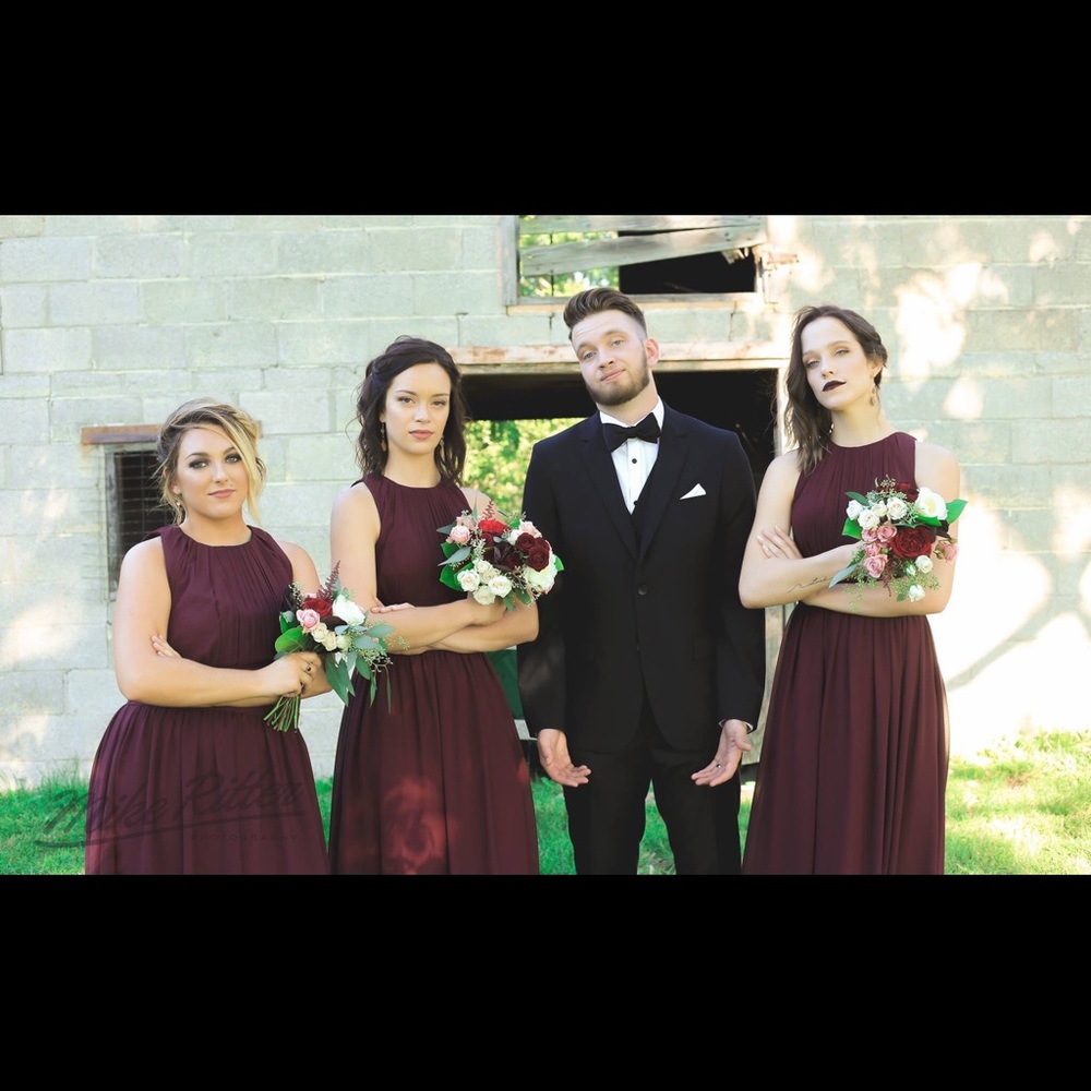 Burgundy bridesmaid dress